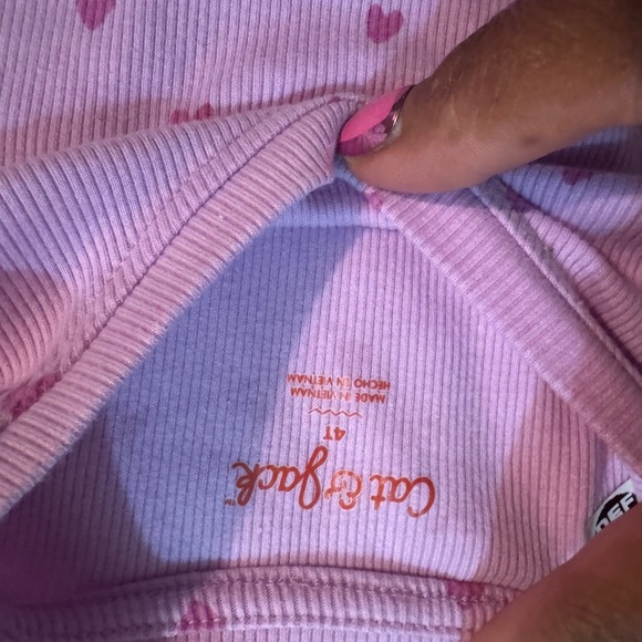 Cat & Jack Pink Short Sleeve Tee with Ruffled Details - Picture 2 of 2